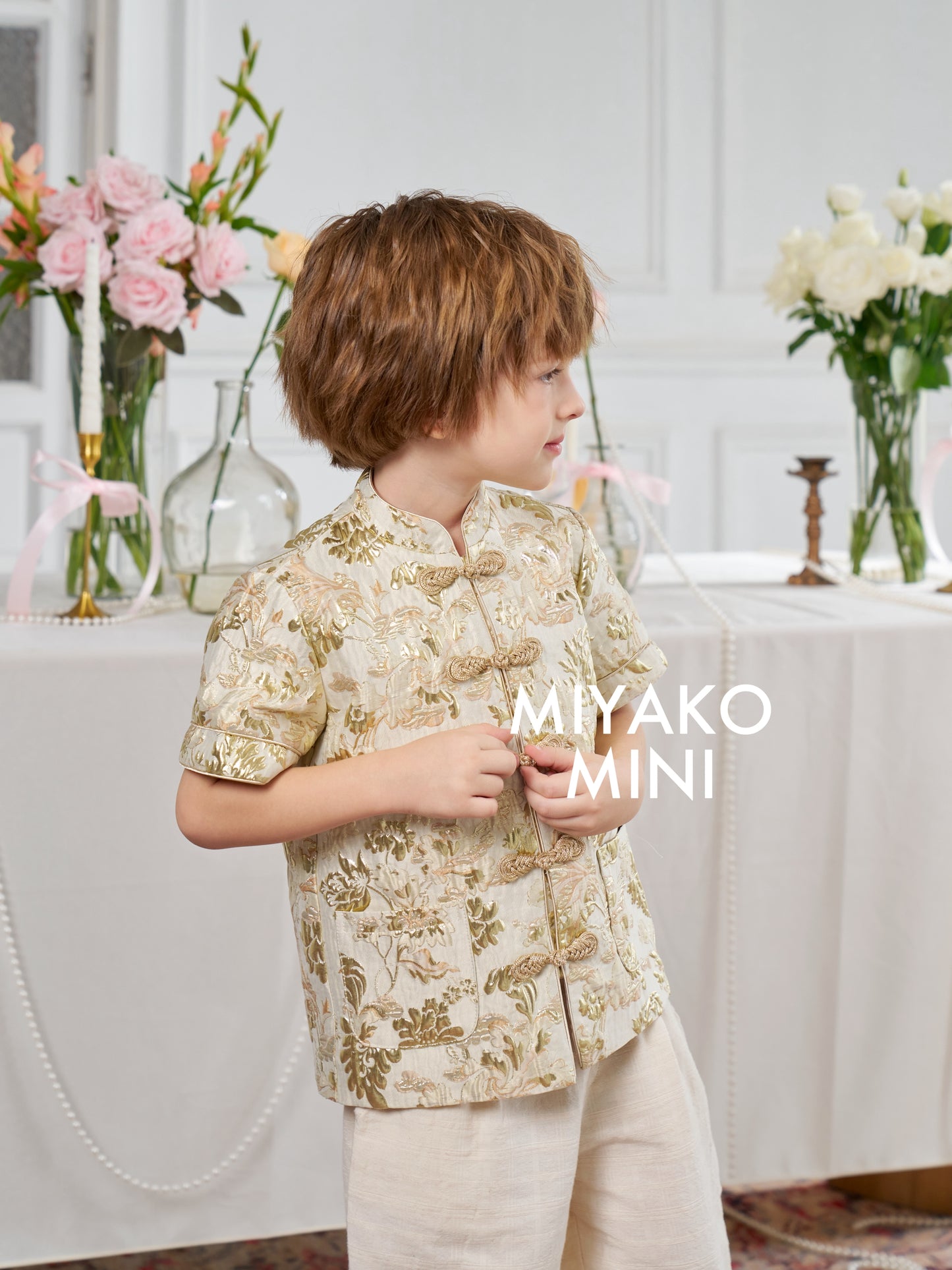 【春风得亿】Millions Premium Boy Suit in Gold 金色小男孩唐装