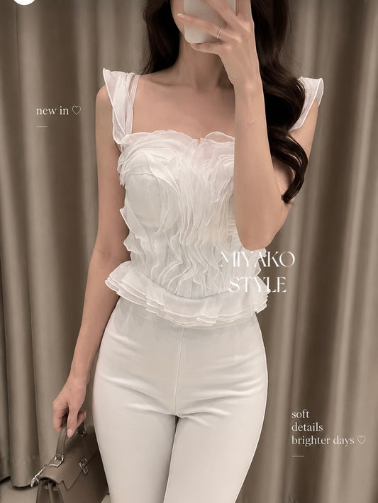 Angel ruffle crop top