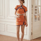【龍華富貴】 Royal Cheongsam Mini Skirt in Orange 橙风破浪 (裙子ONLY)