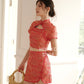 【龍華富貴】 Royal Cheongsam Crop Top in Red 红运当头 (上衣ONLY)