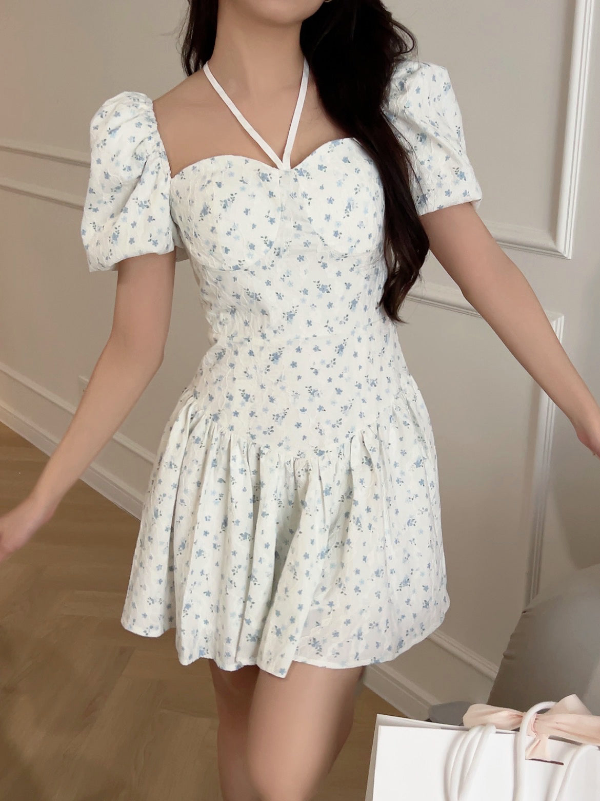 Rosie Floral Bubble Sleeve Dress