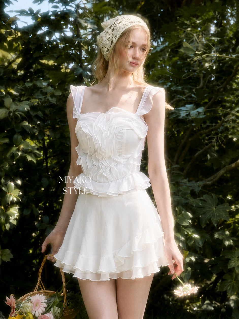 Angel ruffle crop top