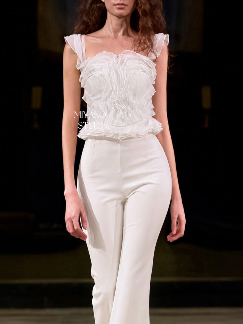 Angel ruffle crop top