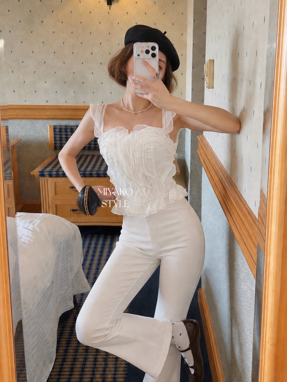 Angel ruffle crop top
