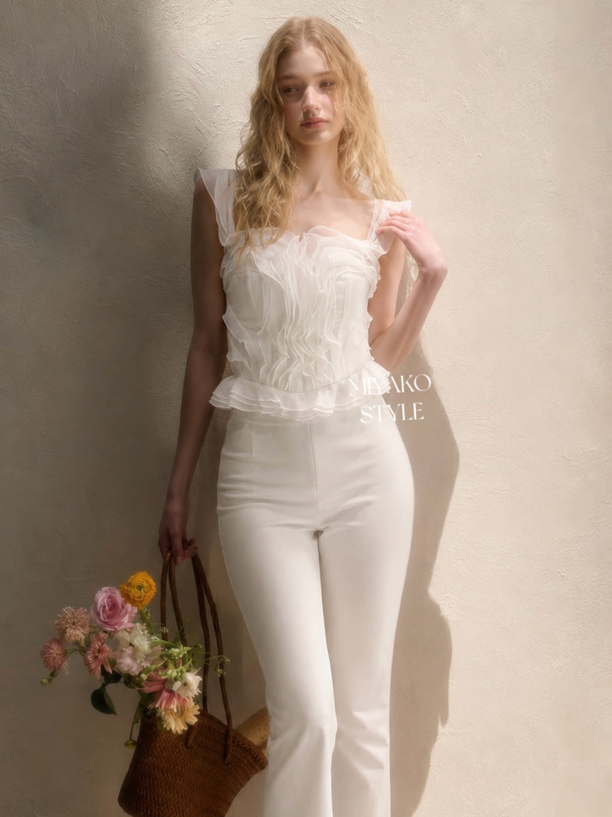 Angel ruffle crop top