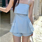 Linen summer short in Blue 短裤