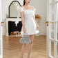 Aura Bow Mini Dress in White