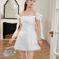 Aura Bow Mini Dress in White