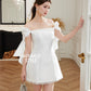 Aura Bow Mini Dress in White