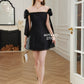 Aura Bow Mini Dress in Black