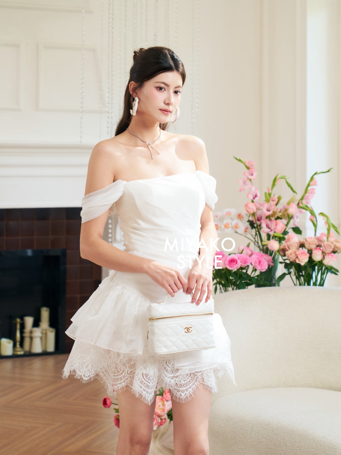 White Swan Lace Layer Dress