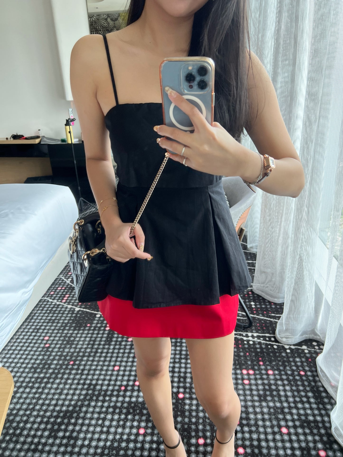 Victoria Mini Short Skirt in Red