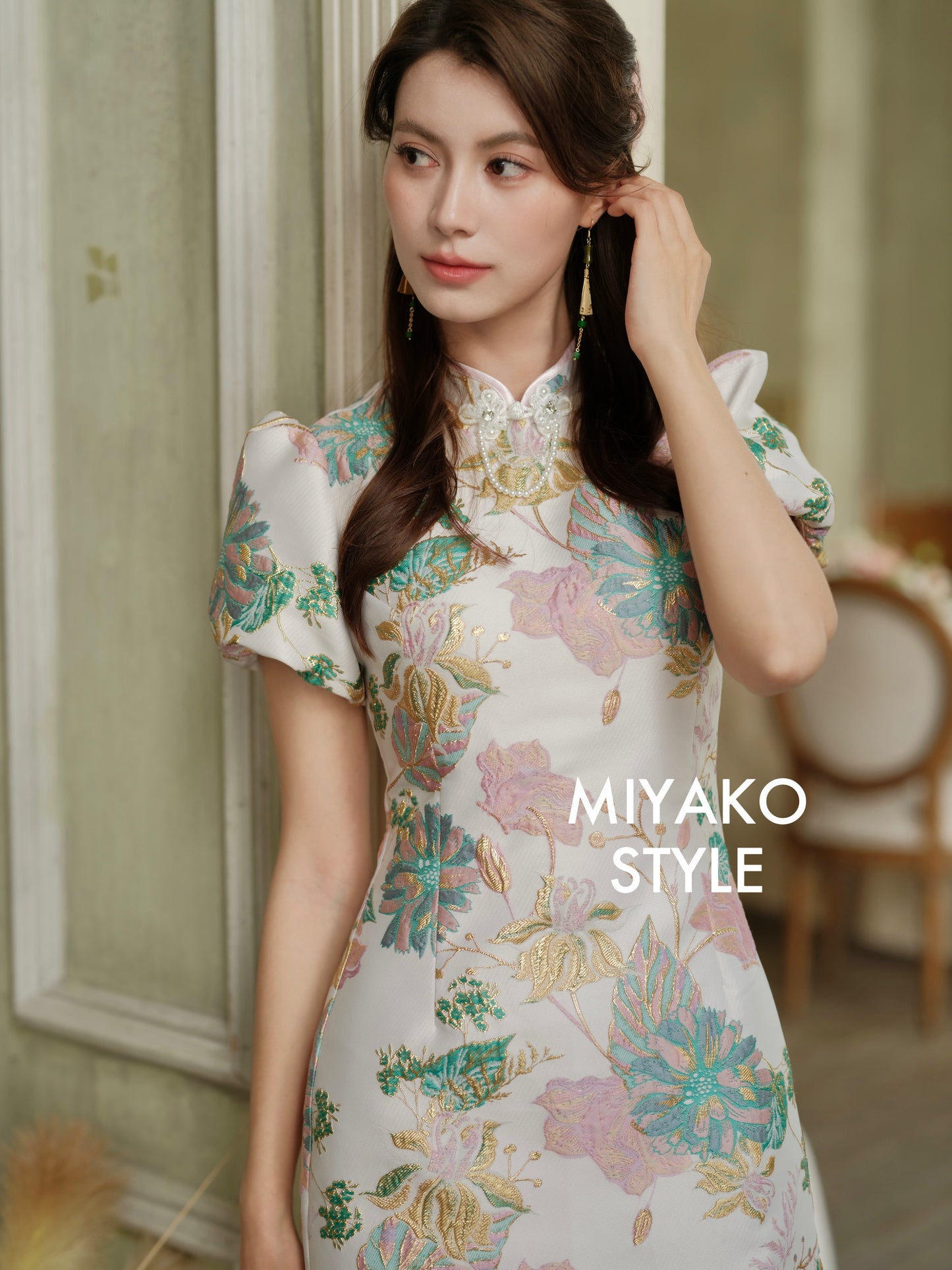 【百花齐放】Blossom Slim fit short sleeve Cheongsam Dress短袖女装连身裙