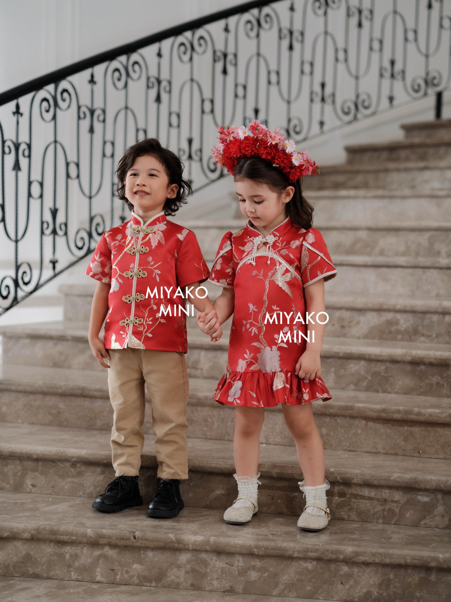 【福星高照】Fú Cheongsam Girl Dress Red 小女孩连身裙