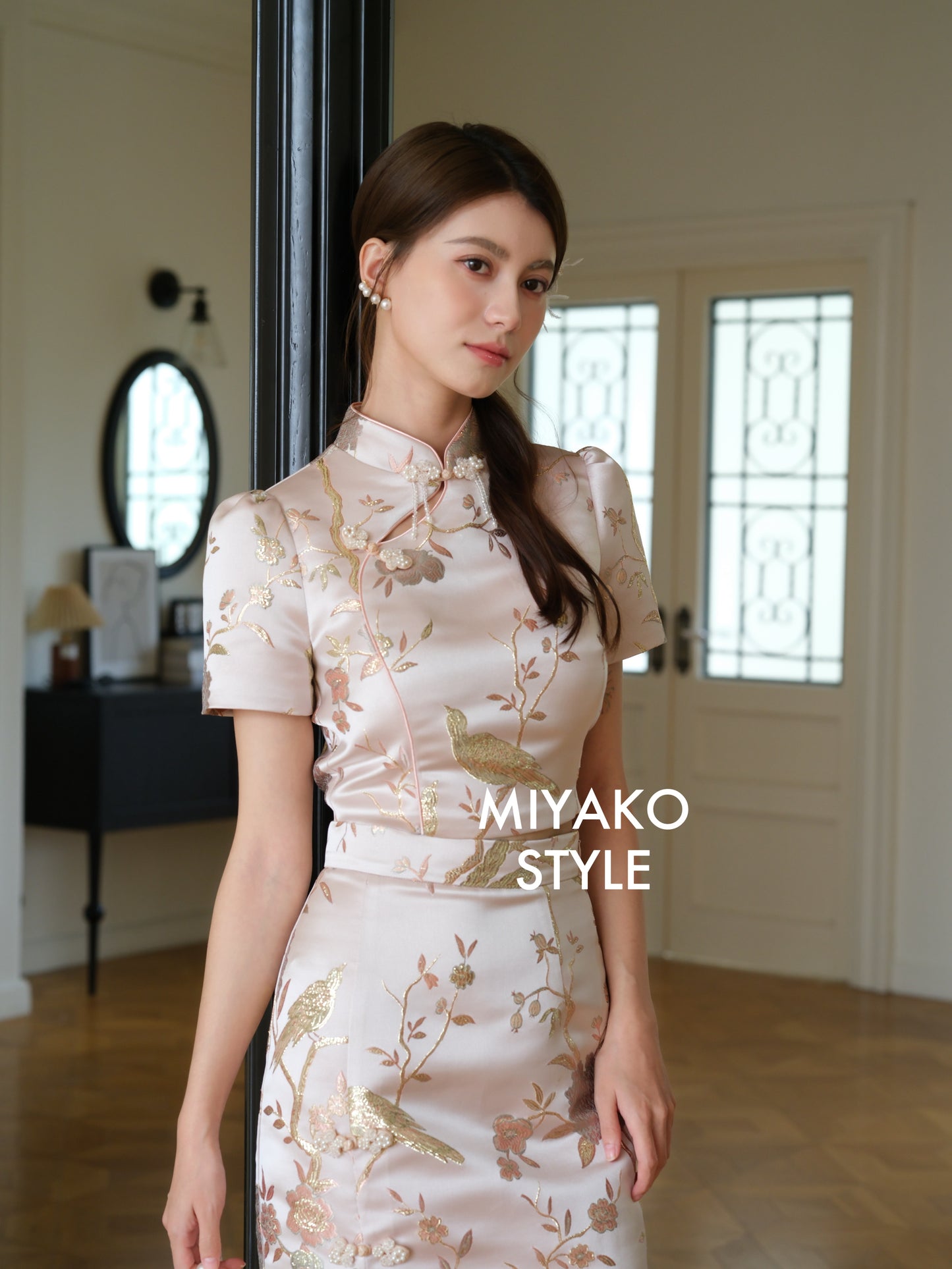 【鸟语花香】Spring Cheongsam Crop Top (上衣TOP ONLY)