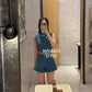 【牛仔很忙】Denim Cheongsam Sleeveless Crop Top (无袖上衣ONLY)