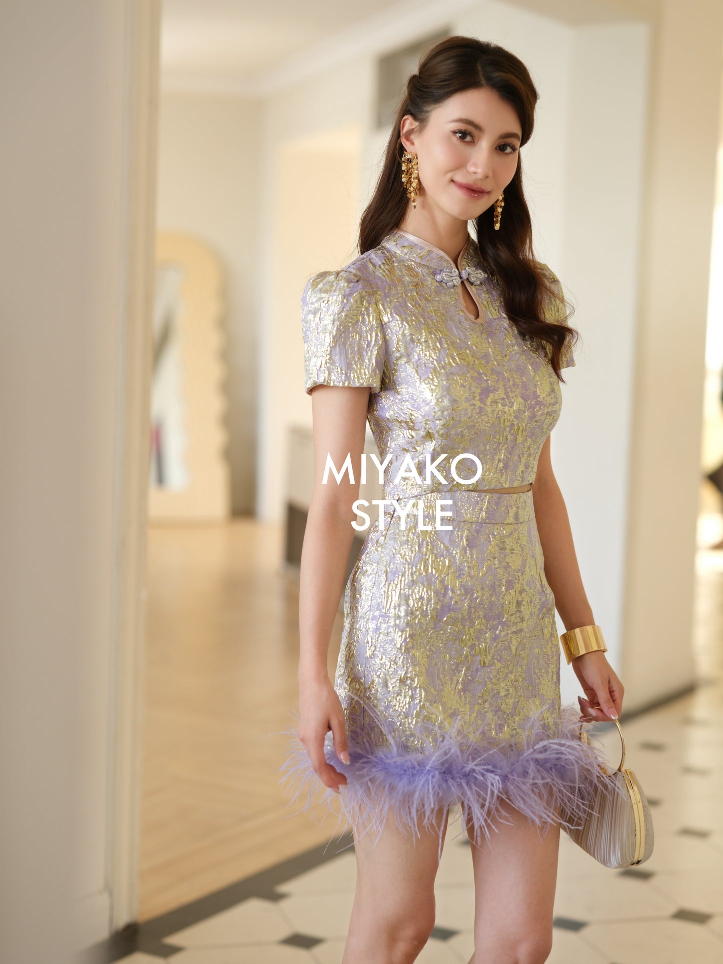 【星光熠熠】Glimmer Cheongsam Skirt in Purple (紫色裙子SKIRT ONLY)