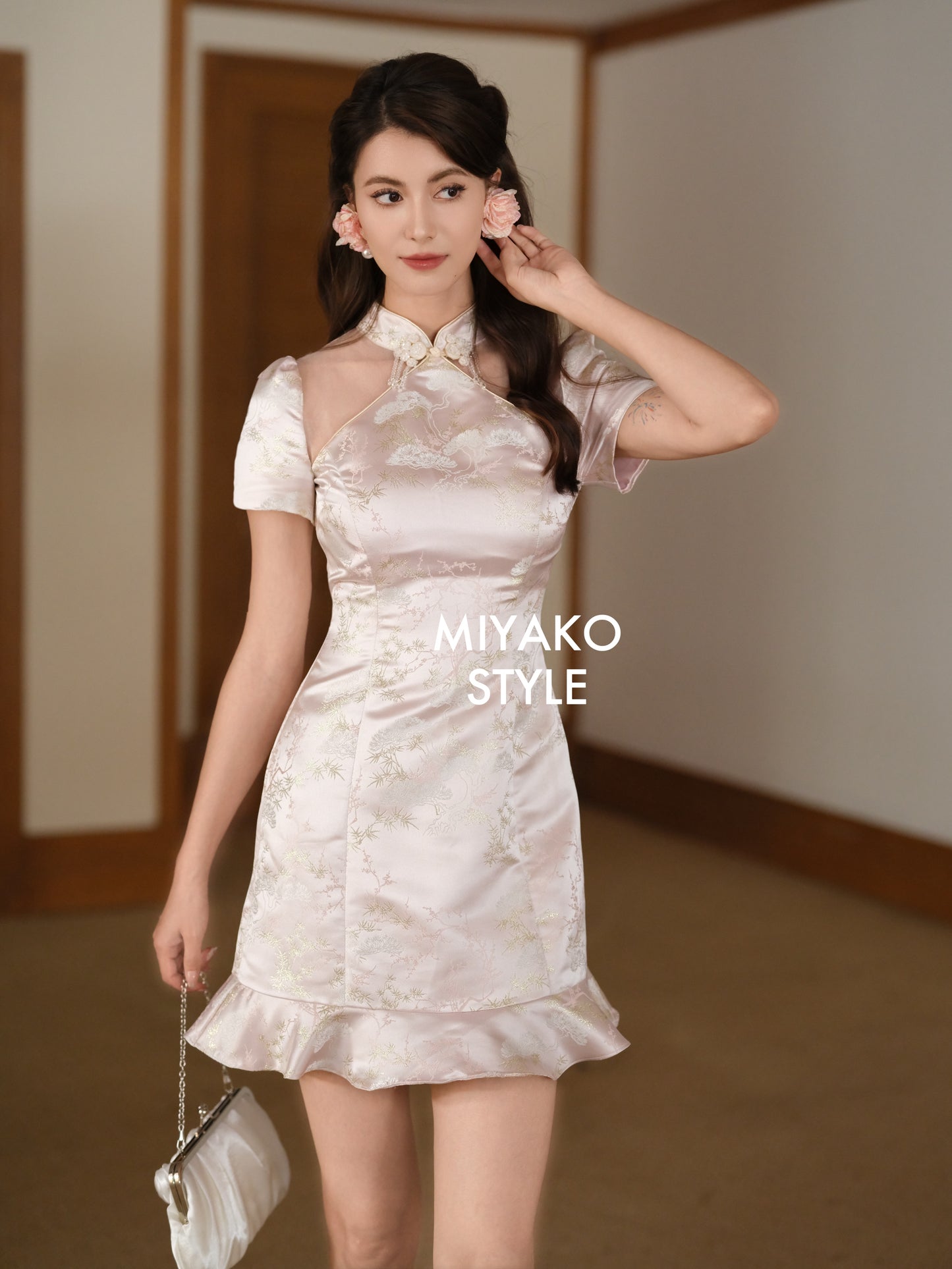 【一见倾心】Stella Cheongsam Dress in Pink 粉色女装连身裙