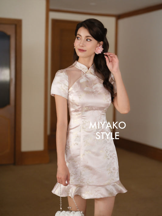 【一见倾心】Stella Cheongsam Dress in Pink 粉色女装连身裙