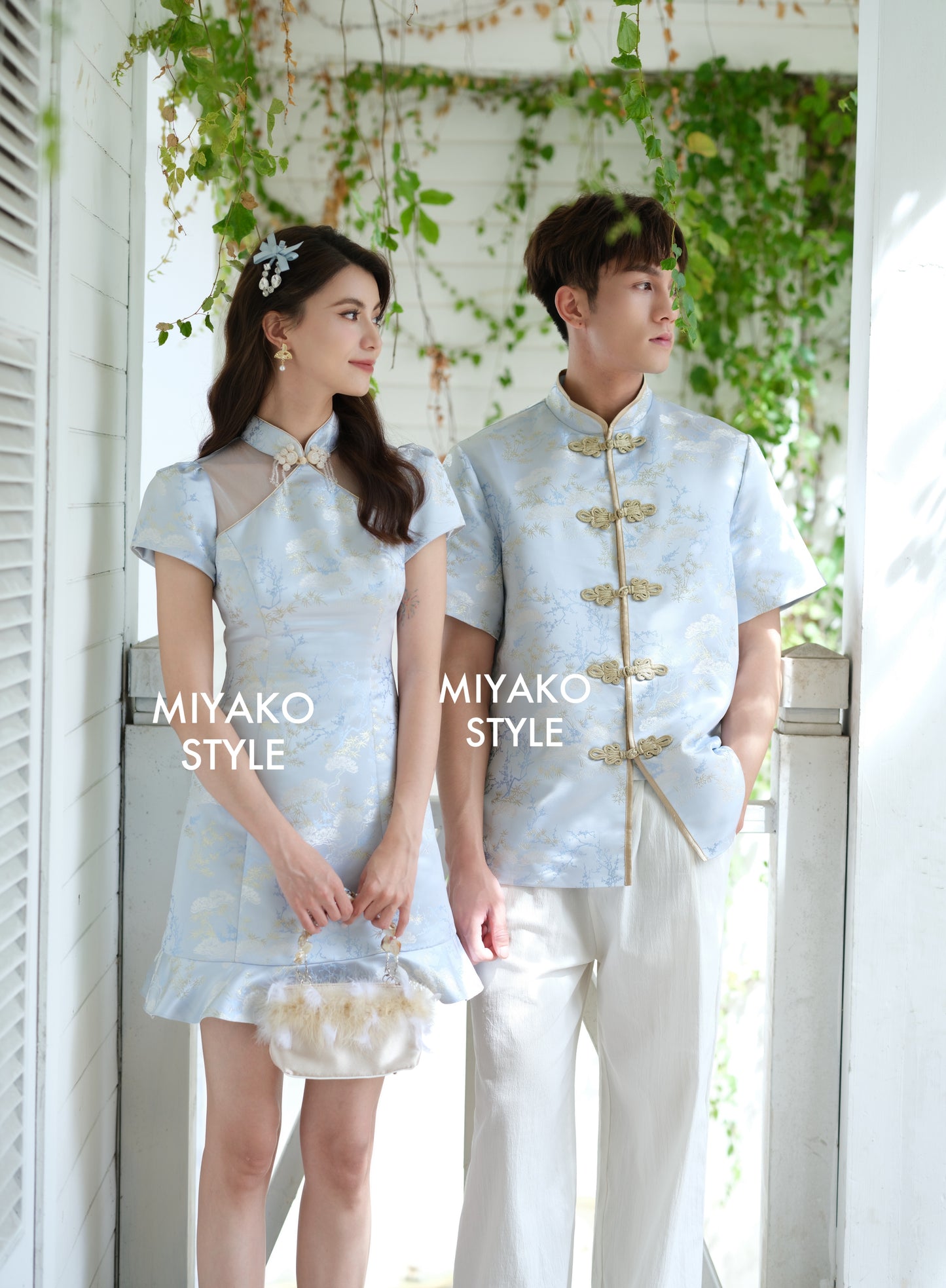 【一见倾心】Stella Cheongsam Dress in Blue 蓝色女装连身裙