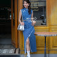 【牛仔很忙】Denim Cheongsam Sleeveless Crop Top (无袖上衣ONLY)