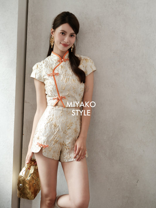 【金玉满堂】Gold Cheongsam Crop Top 上衣(TOP Only)