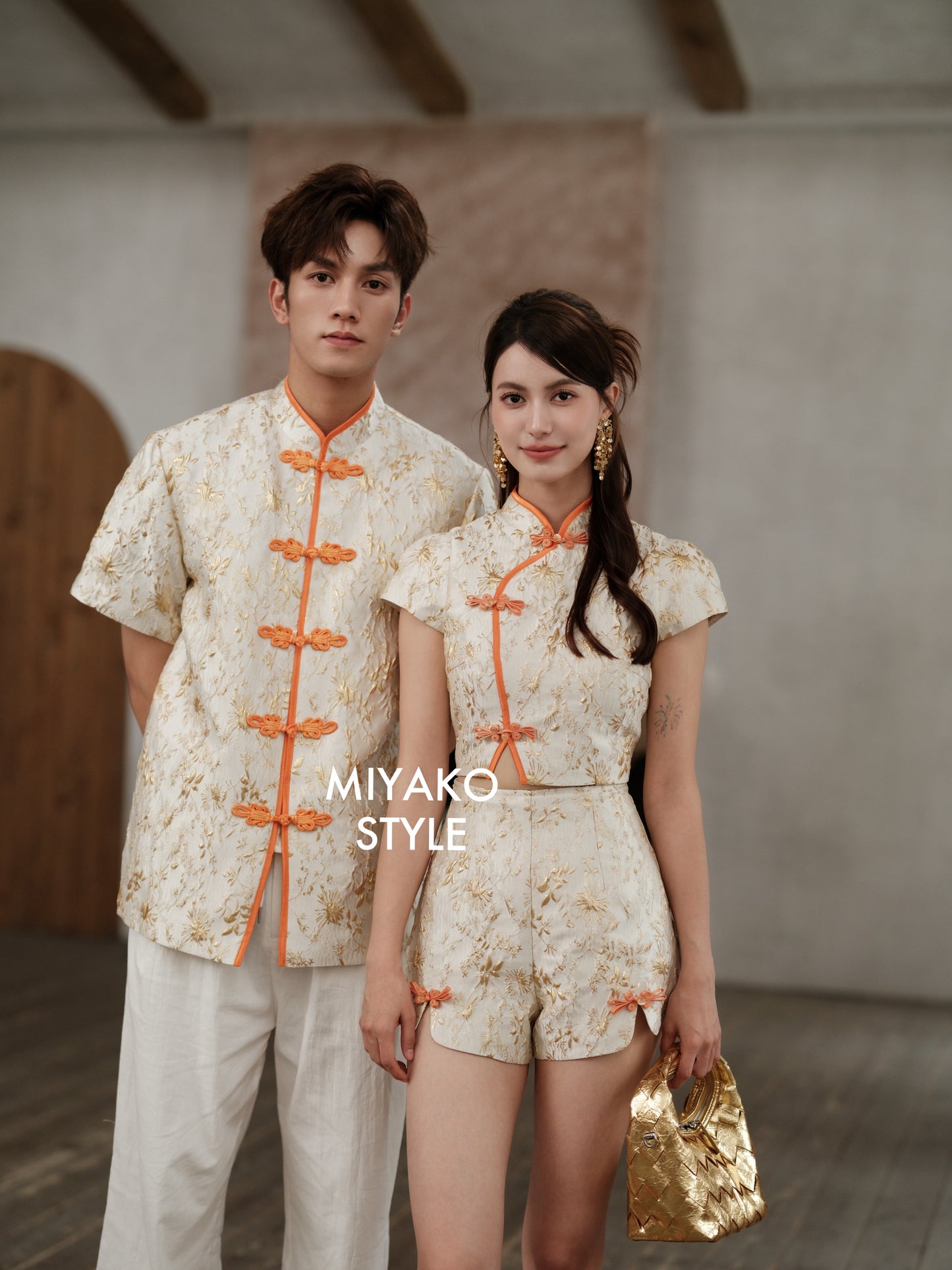 【金玉满堂】Gold Cheongsam Short 短裤 (SHORT Only)