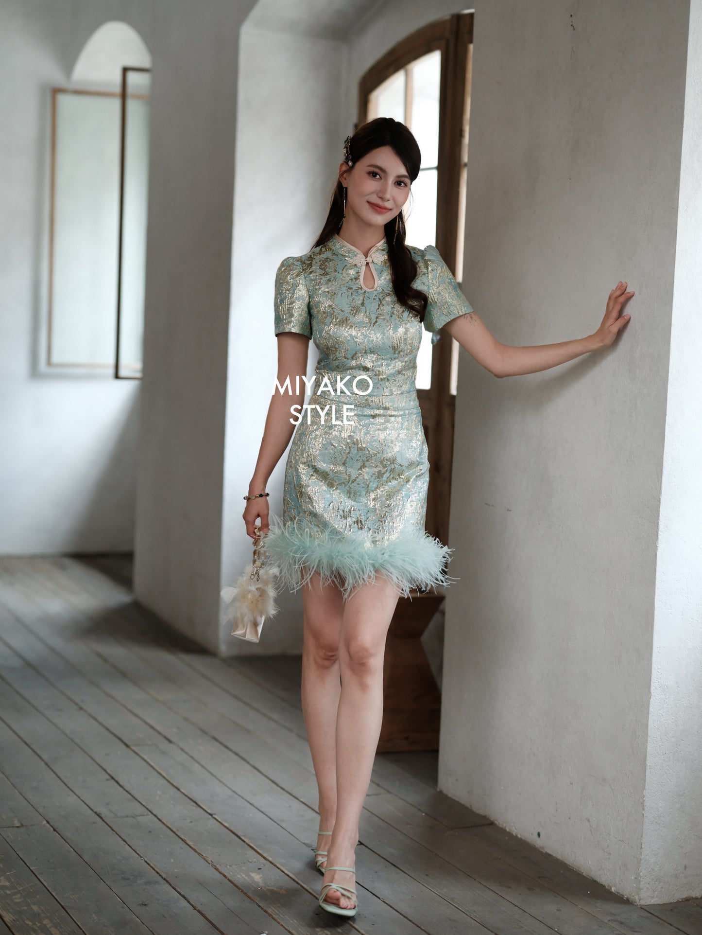 【星光熠熠】Glimmer Cheongsam Skirt in Green (绿色裙子SKIRT ONLY)