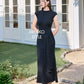 Vivienne High Neck Long Dress in Black