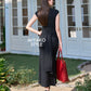Vivienne High Neck Long Dress in Black