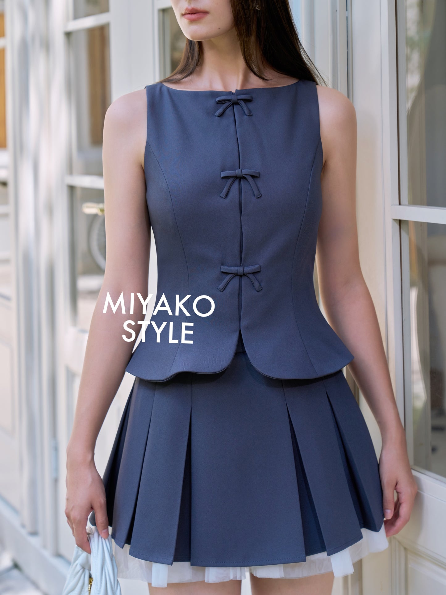 Miu Mini Skirt in Grey