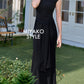 Vivienne High Neck Long Dress in Black