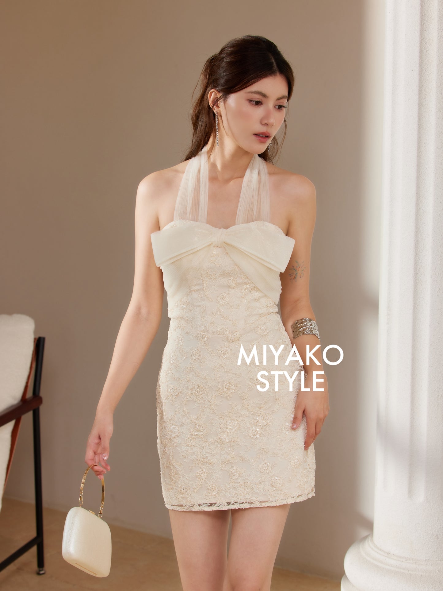 Luxe Ribbon Detachable Halter 2 in 1 Dress