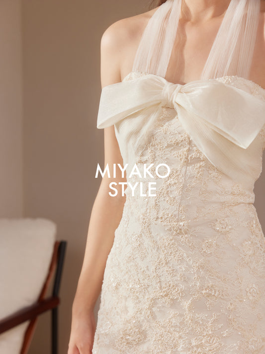 Luxe Ribbon Detachable Halter 2 in 1 Dress