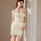 Luxe Ribbon Detachable Halter 2 in 1 Dress