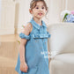 Denim Premium Detachable Sleeve Girl Dress