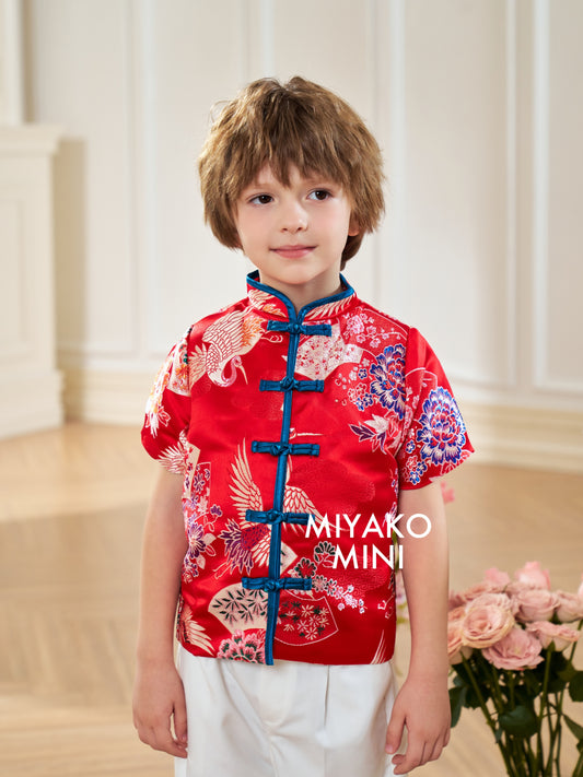 【福来运转】CNY Cheongsam Boy Suit in Red 小男孩唐装