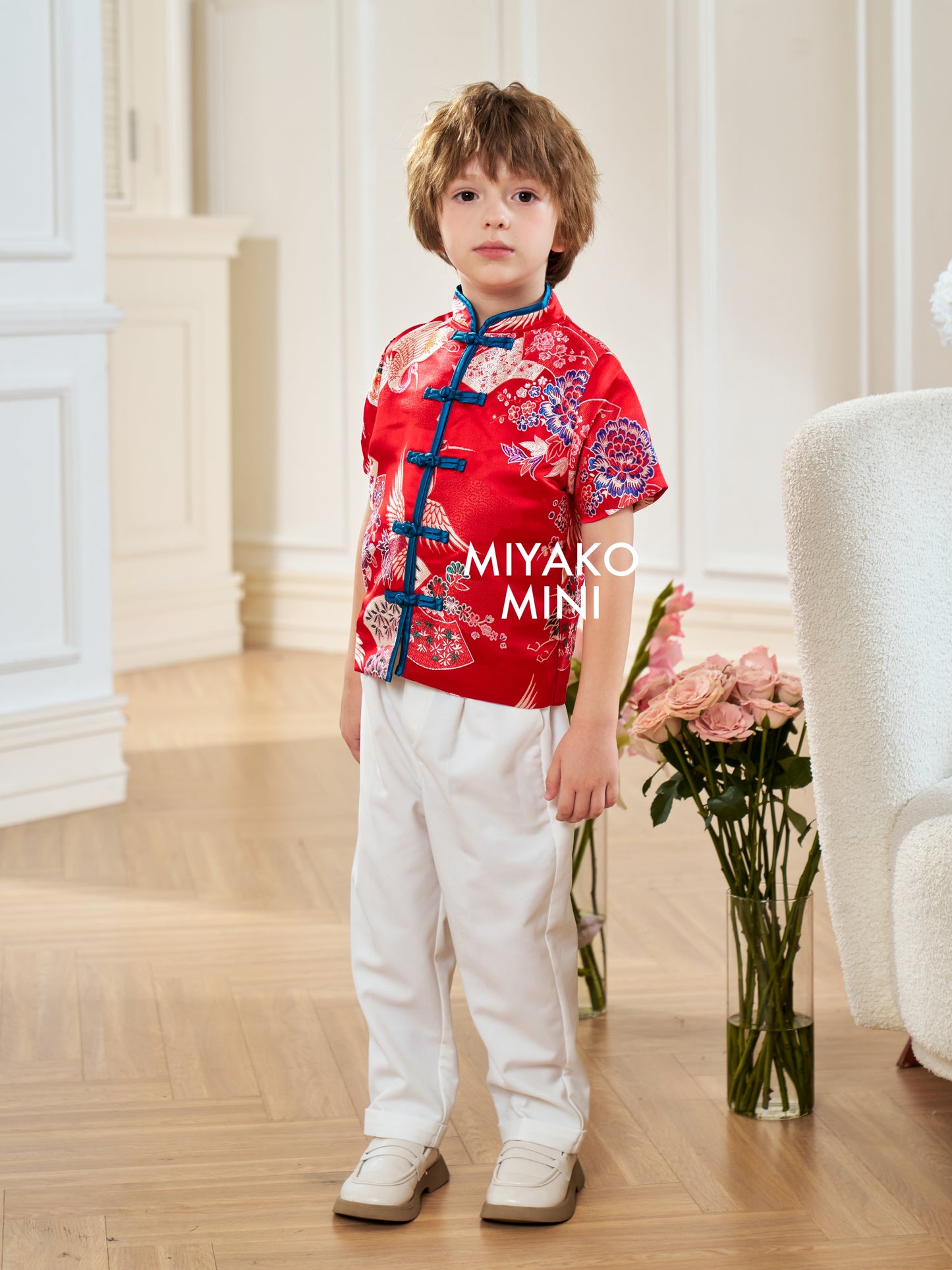 【福来运转】CNY Cheongsam Boy Suit in Red 小男孩唐装