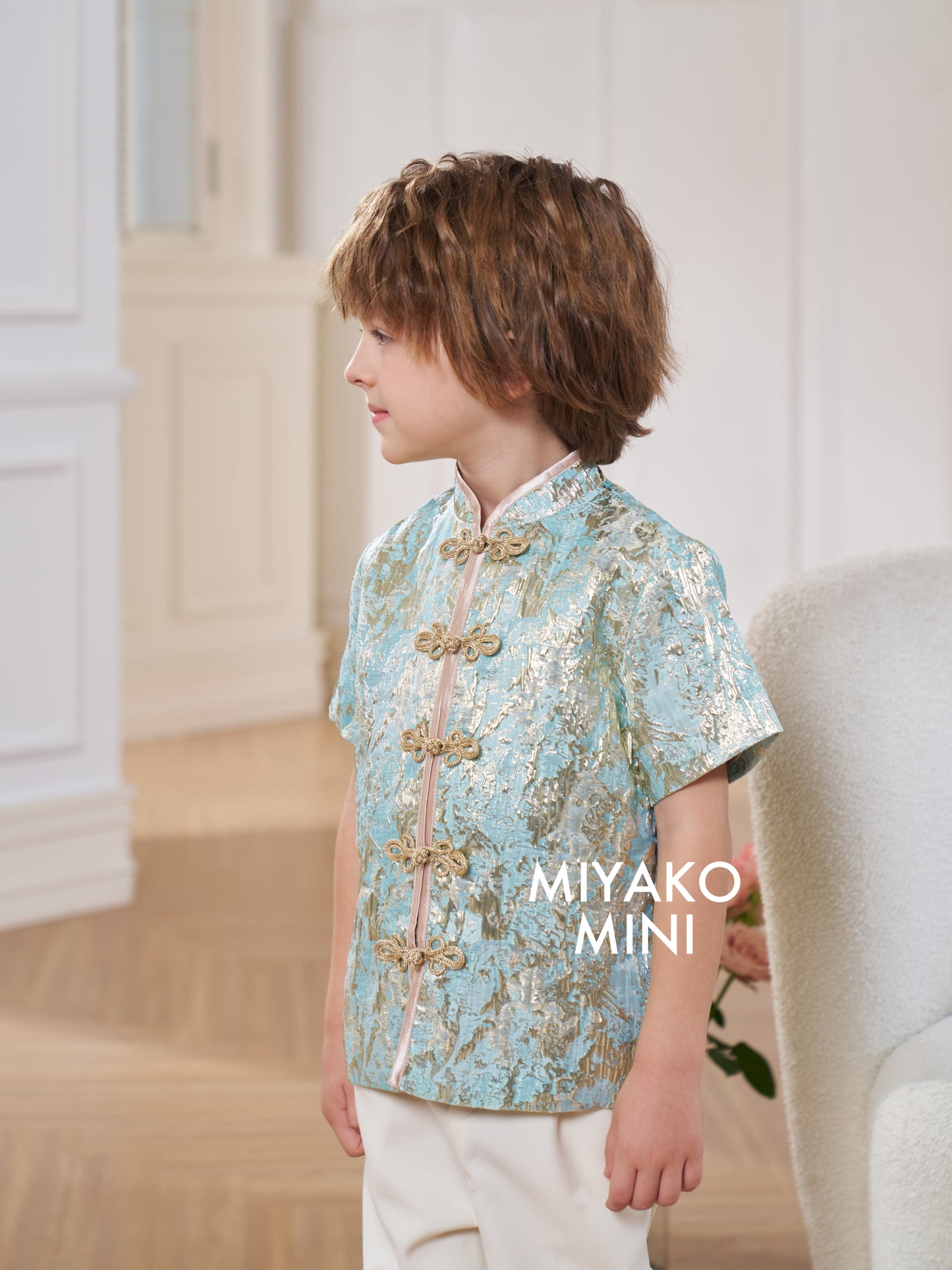 【星光熠熠】Glimmer Cheongsam Boy Suit in Green 小男孩唐装薄荷绿