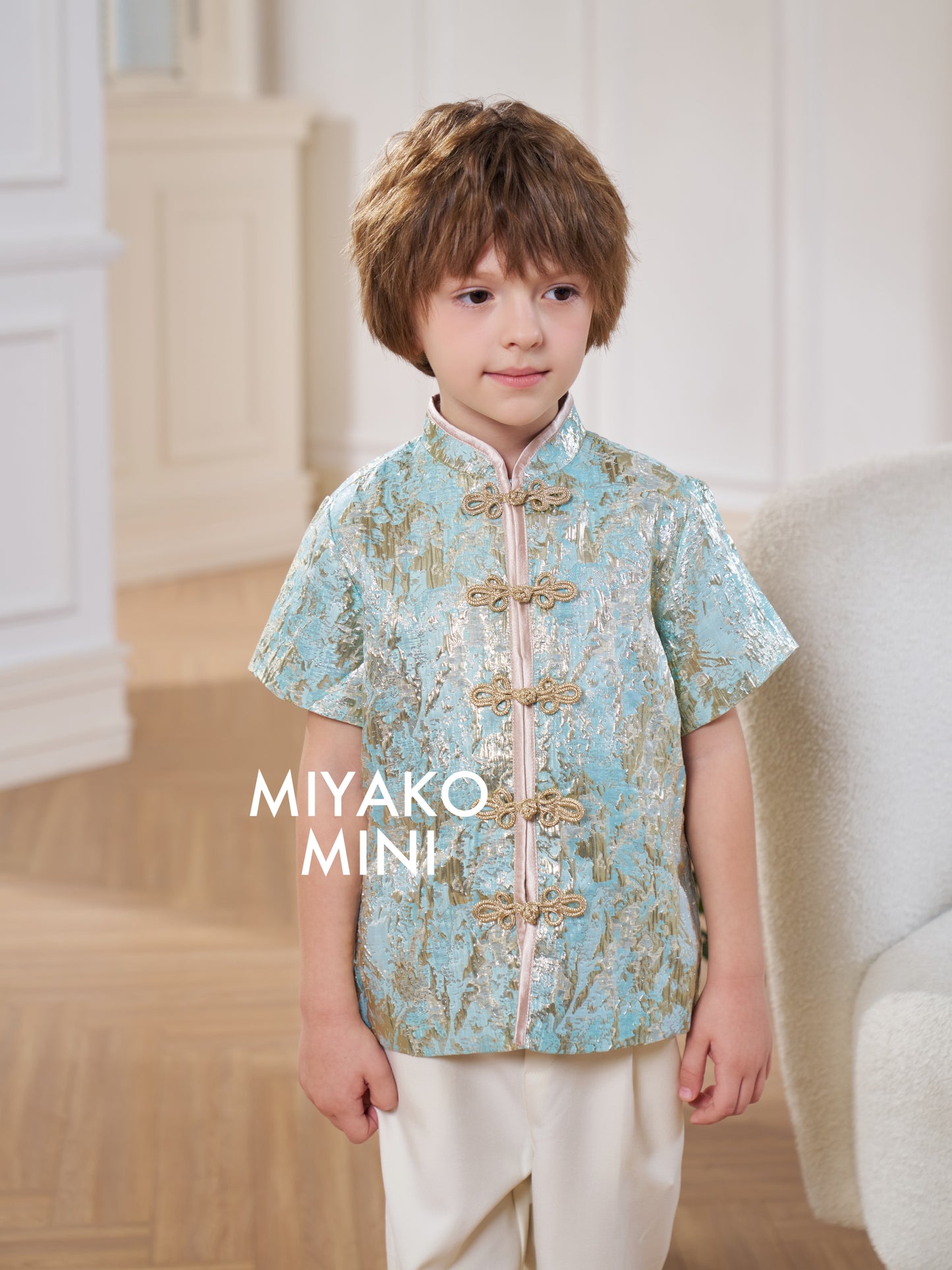 【星光熠熠】Glimmer Cheongsam Boy Suit in Green 小男孩唐装薄荷绿