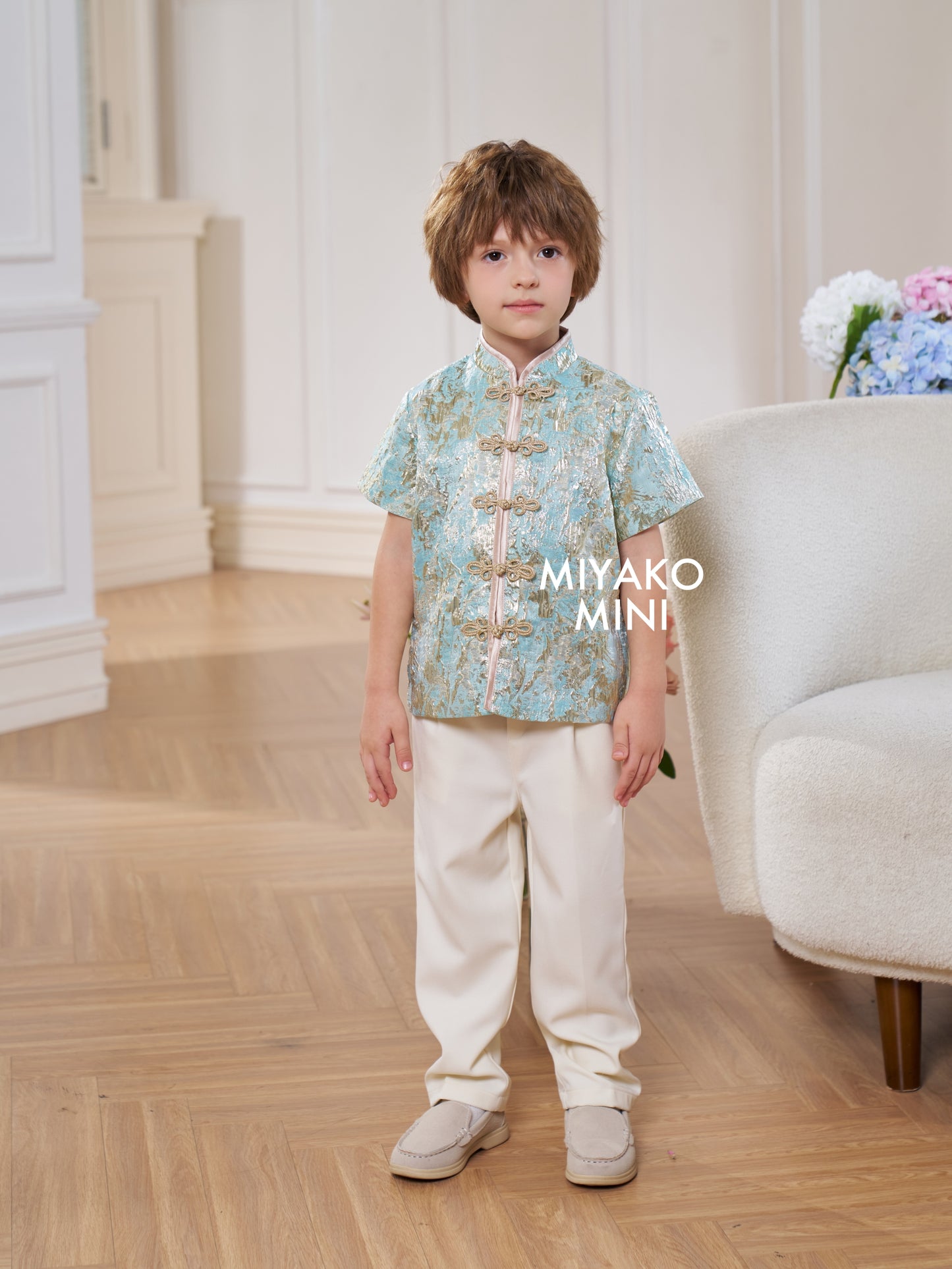 【星光熠熠】Glimmer Cheongsam Boy Suit in Green 小男孩唐装薄荷绿
