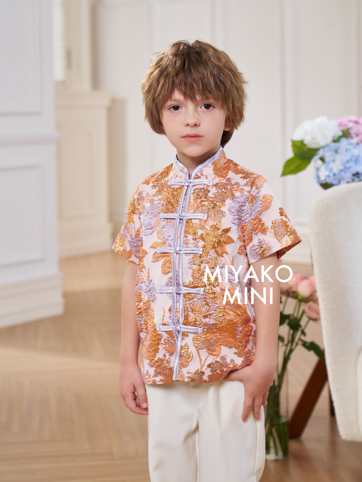 【家族荣耀】Glory Boy Suit in Orange 橘色小男孩唐装