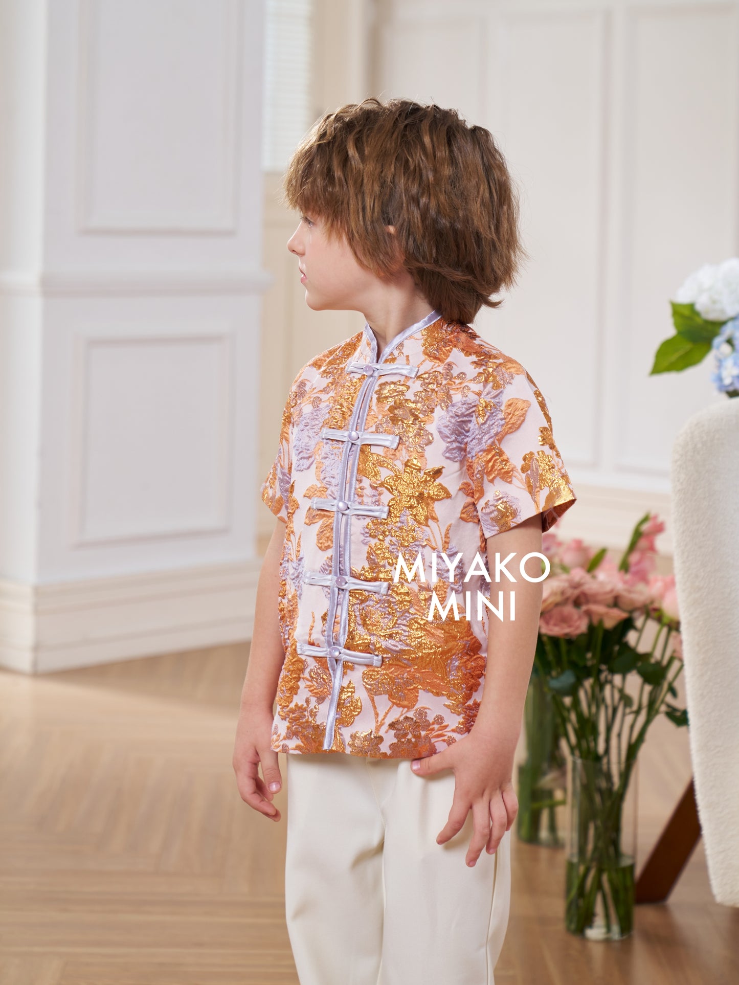 【家族荣耀】Glory Boy Suit in Orange 橘色小男孩唐装