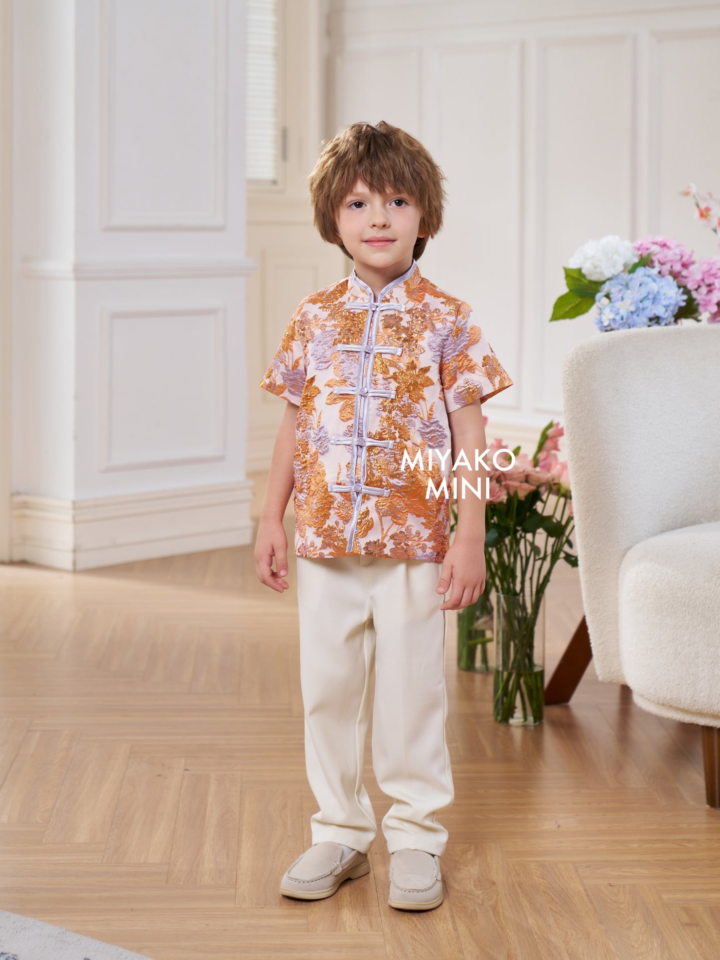 【家族荣耀】Glory Boy Suit in Orange 橘色小男孩唐装