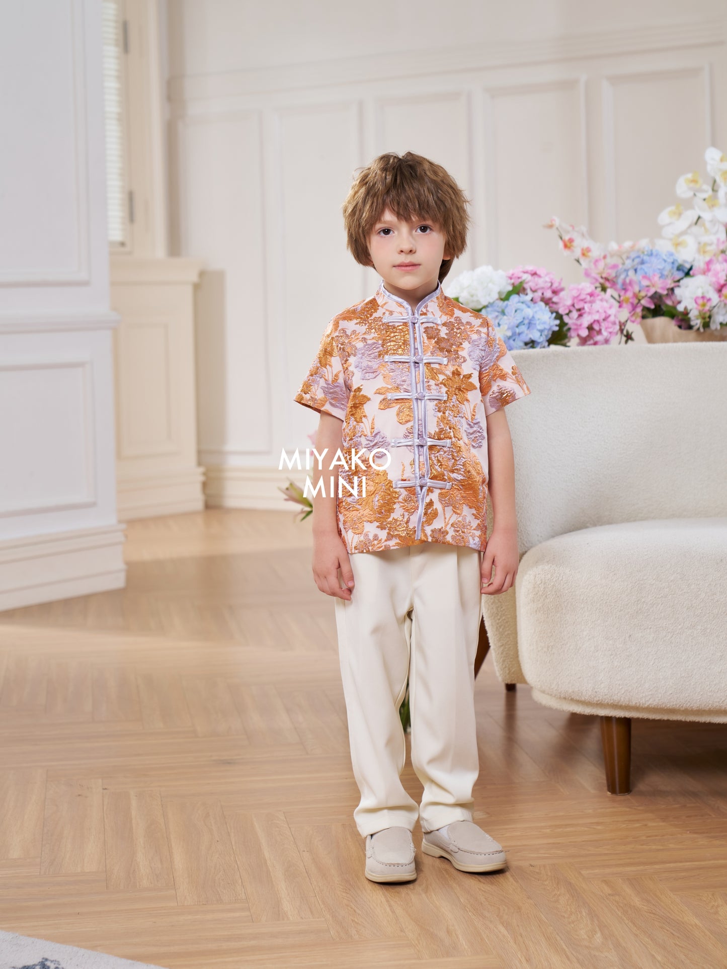 【家族荣耀】Glory Boy Suit in Orange 橘色小男孩唐装