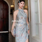 【万事如亿】Billionaire Padded & Detachable Sleeve Midi Cheongsam Dress in Sea Blue 绿蓝色女装长款