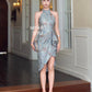 【万事如亿】Billionaire Padded & Detachable Sleeve Midi Cheongsam Dress in Sea Blue 绿蓝色女装长款