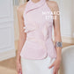 Rosy 3D Halter Top in Pink