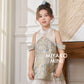【万事如亿】Billionaire Embroidered Girl Dress in Ash Beige 米灰色小女孩连身裙