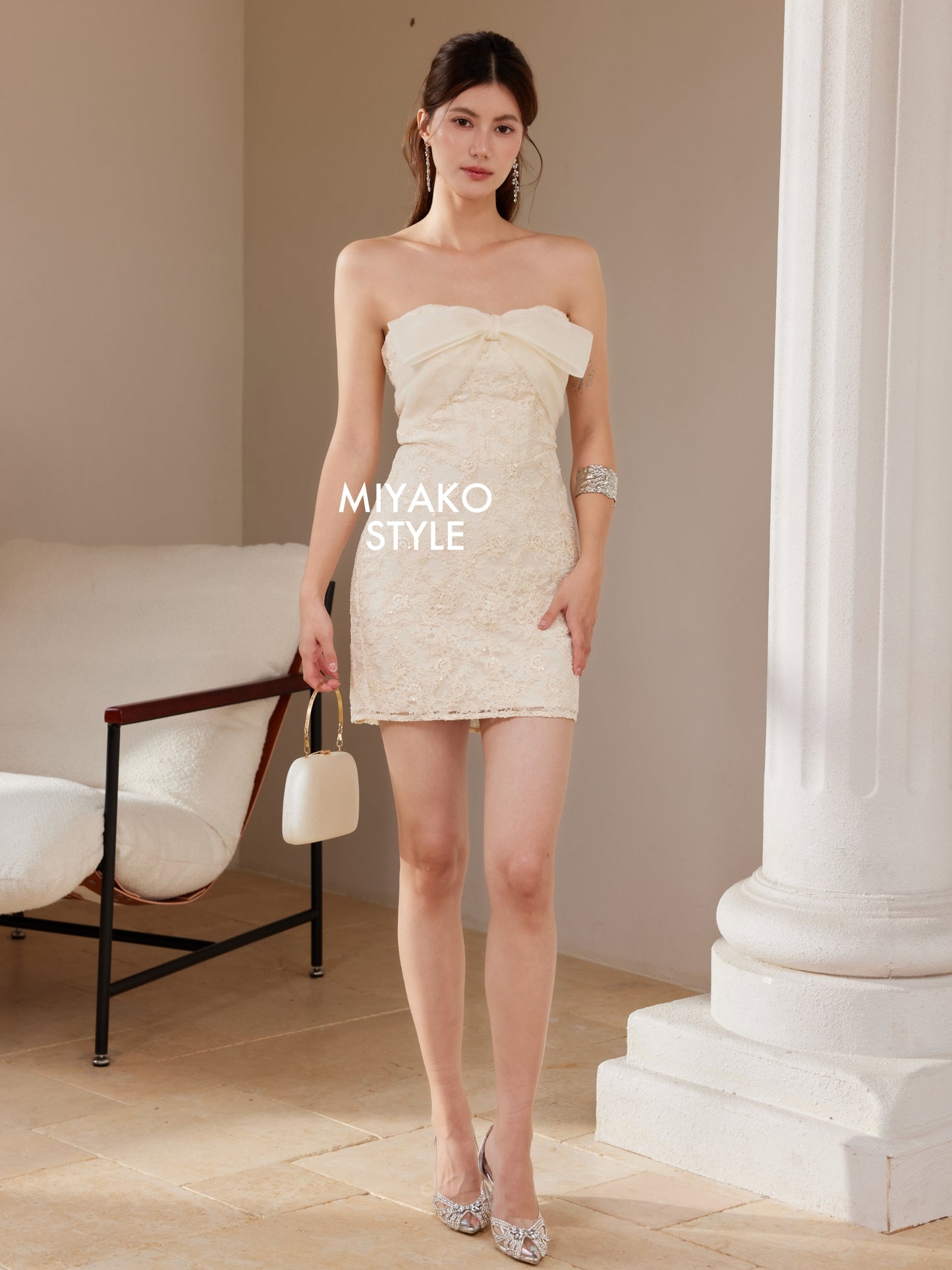 Luxe Ribbon Detachable Halter 2 in 1 Dress